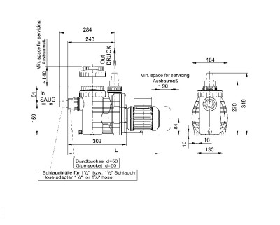 Bilbao mit Pumpe 11 cbm/h