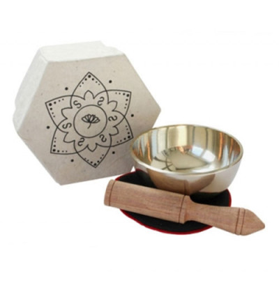Klangschalen Geschenkset, 6-Eck-Dose mit Klangschale