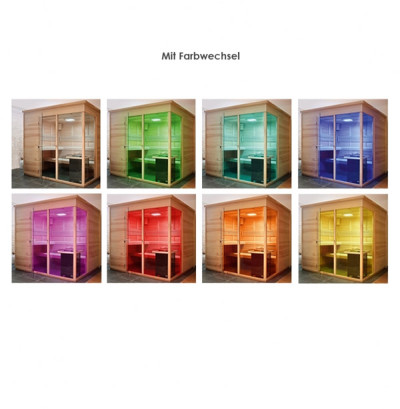 8 Farben, Farbwechsel mit sanften Übergängen. Schaltbare Farben: Rot, Orange, Gelb, Grün, Türkis, Blau, Violett, Weiß.