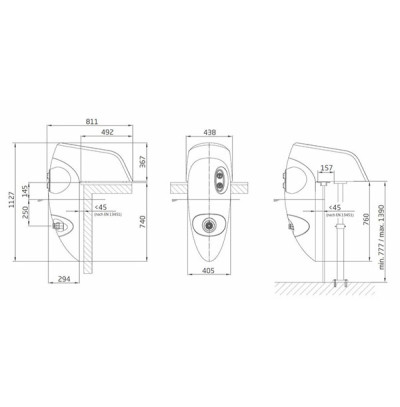 Skizze mit Bemaßung.