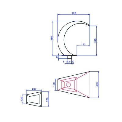 Schwalldusche Phoenix 350 mm V4A