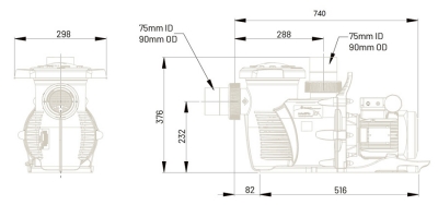 IntelliFlo 5PXF VSF / 36 m³/h bei 16m WS