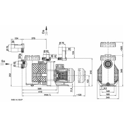 Eurostar HF Speck Pumpe 400V, 40 m³/h