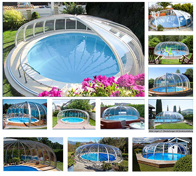 Schwimmbadüberdachung Rund - Einmalig in Form und Design