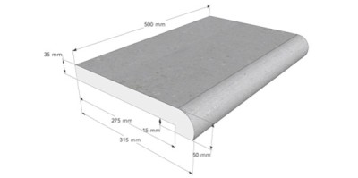 Nevada Beckenrandstein für Rechteck Standard Beckenin Off-White Nevada Beckenrandstein für Rechteck Standard Beckenin Off-White