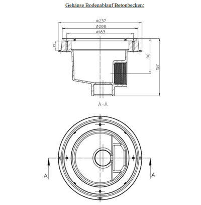 Ocean® Bodenablauf M5 Edelstahleinsätze A4 ABS weiß
