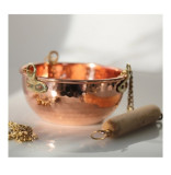 Kupferschale ca. 900 ml mit 3er Kette, Holzgriff Kupferschale ca. 900 ml mit 3er Kette, Holzgriff