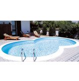 Beckenrandsteine Weiß, für 3,60 x 6,25 m Achtformbecken