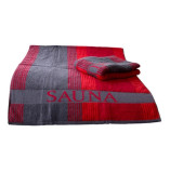 XL Saunatuch, rot-anthrazit