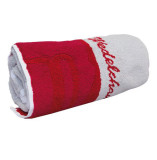 Wedeltuch vom deutschen Saunabund, rot-grau Wedeltuch vom deutschen Saunabund, rot-grau