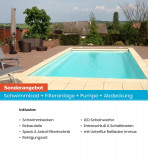 Fertigbecken Modell Detente 6 Evolutive, Becken-Set mit Rollladenabdeckung Fertigbecken Modell Detente 6 Evolutive, Becken-Set mit Rollladenabdeckung