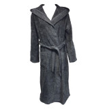 Frottee-Bademantel mit Kapuze - anthrazit Frottee-Bademantel mit Kapuze - anthrazit