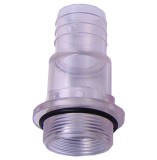 Transparente Schlauchtülle Ø 38 mm, 1 1/2 AG mit O-Ring Transparente Schlauchtülle Ø 38 mm, 1 1/2 AG mit O-Ring