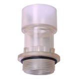 Transparente Schlauchtülle Ø 50 mm Klebemuffe, 1 1/2 AG mit O-Ring Transparente Schlauchtülle Ø 50 mm Klebemuffe, 1 1/2 AG mit O-Ring