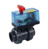 Kugelhahn S6 2W DN40 PVC grau - ECO 230VAC