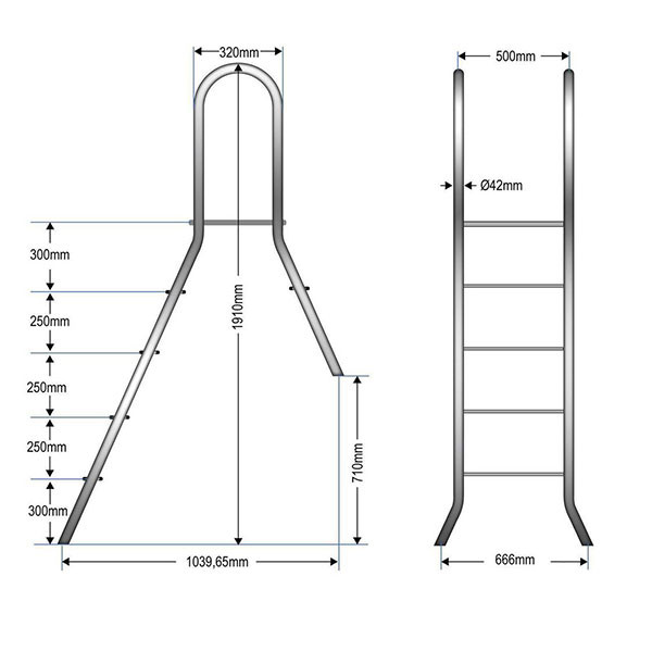 Aufstellleiter CLASSIC 150/40 Mit 1 X 5 Und 1 X 1 Stufe