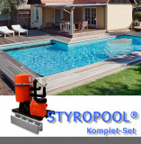 Styropor Rechteckbecken-Komplett-Set 6 x 3 x 1,5 Meter