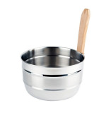 Sauna-Kübel aus Edelstahl mit Griffdaube