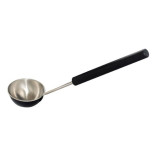 Kelle aus Edelstahl, Griff schwarz - 44 cm lang Kelle aus Edelstahl, Griff schwarz - 44 cm lang