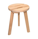 Sauna-Hocker rund, aus Erle gefertigt.