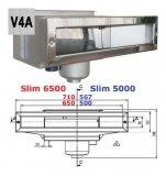 Edelstahlskimmer Slim 6500, kompl. mit Folienfl. + Blende