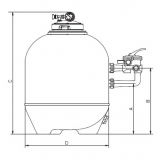 Triton TM Filter mit 6-Wege Ventil Side Mount