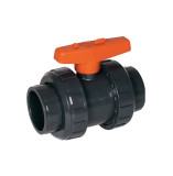 Kugelhahn S6 2W DN40 PVC grau PVCu Klebemuffe Ø50 metrisch PN16